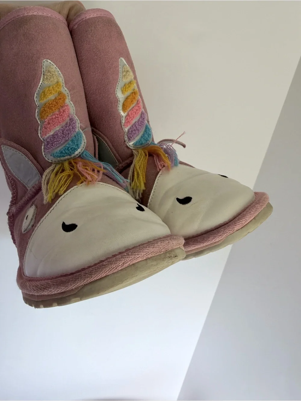 EMU Australia Magical Unicorn Merino Wool Lined Suede Boots Pink Kids K2 used